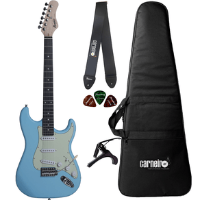 Guitarra Strato Memphis By Tagima MG30 Sonic Blue Satin + Capa + Correia + Capotraste 024328