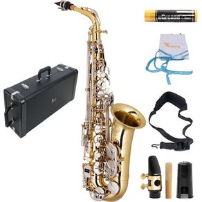 Saxofone Alto Eagle AS 500LN Dourado Chaves Niqueladas Estojo Extra Luxo 006644