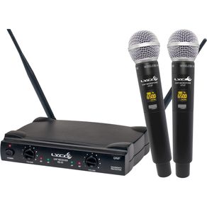 Microfone Sem Fio Duplo Mão Lyco UH08MM UHF. C019625
