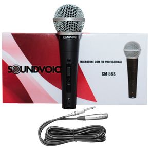 Microfone Dinâmico Soundvoice SM58S Unidirecional Chave On/Off 021675
