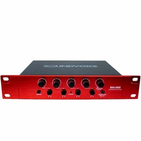 Amplificador de Fone Soundvoice SHA4000 Entrada Estéreo 4 Saídas Vermelho Bivolt 021897
