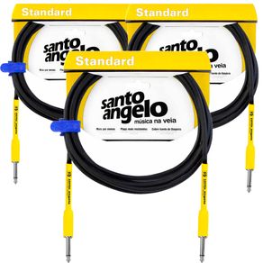 Cabo para Instrumentos Santo Angelo Samurai 20FT 6,10m Kit com 3un 024292