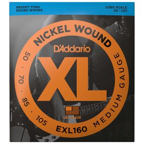 Encordoamento Baixo Daddario EXL160 Escala Média Longa XL Nickel 050 - 105 029596