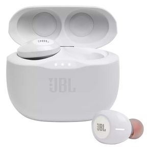 Fone de Ouvido In Ear JBL Tune T125 TWS Branco Bluetooth Pure Bass Microfone- M024077