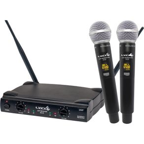 Microfone Sem Fio Duplo Mão Lyco UH08MM UHF- M019625