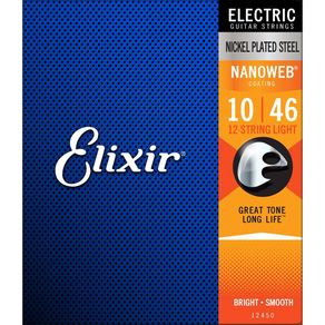 Encordoamento Guitarra Elixir Light 12C 010 Nanoweb- M024916