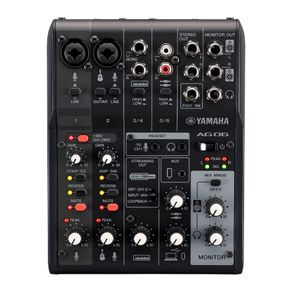 Interface de Áudio USB Yamaha AG06MK2 Preta 6 Canais- C030554